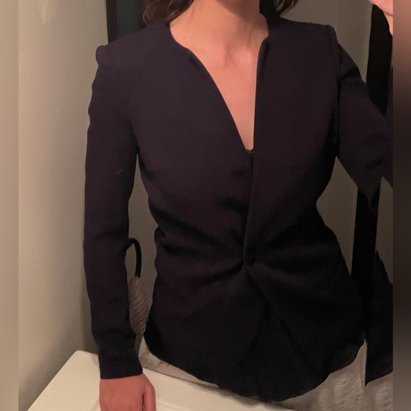 Isabel Marant Collection Navy Wool Collarless Jacket FR 36 / US 2-4 - Picture 6 of 11